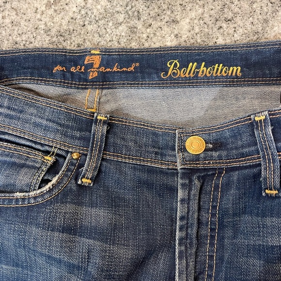 7 For All Mankind Dark Blue Bell bottom Jeans - Picture 5 of 6